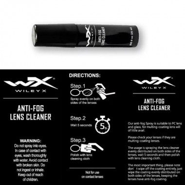 Спрей от запотевания Wiley X Anti-Fog Lens Cleaner 25мл, (салфетка), A435