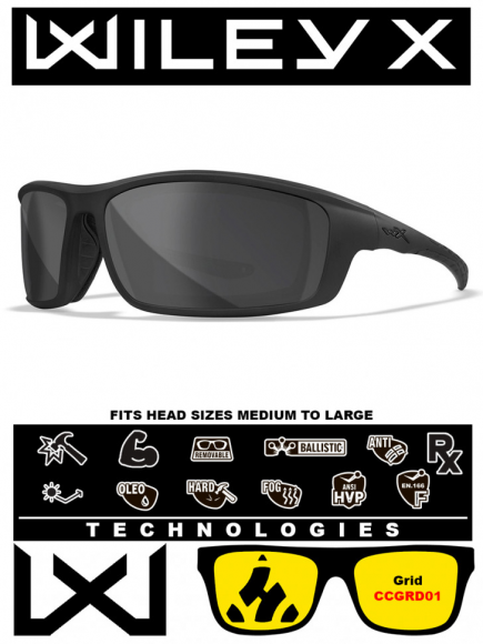 Защитные очки Wiley X Grid Matte Black (Grey)