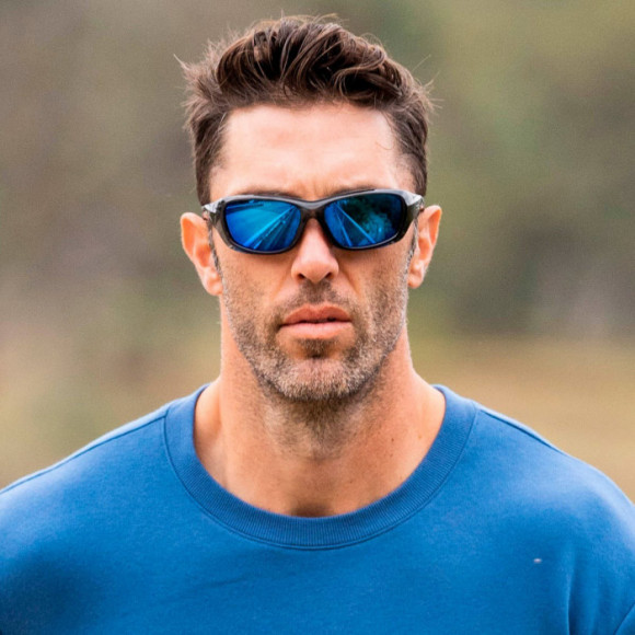 Защитные очки с поляризацией Wiley X Gravity Black Crystal (CAPTIVATE Polarized Blue Mirror)