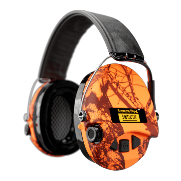 Наушники активные MSA Sordin Supreme Pro-X with LED Blaze (оранжевые/черная кожа), 75302-X-09