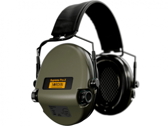 Наушники активные Sordin (MSA) Supreme Pro-X Slim, хаки, оголовье-кожа (74302-X/L), 74302-X/L