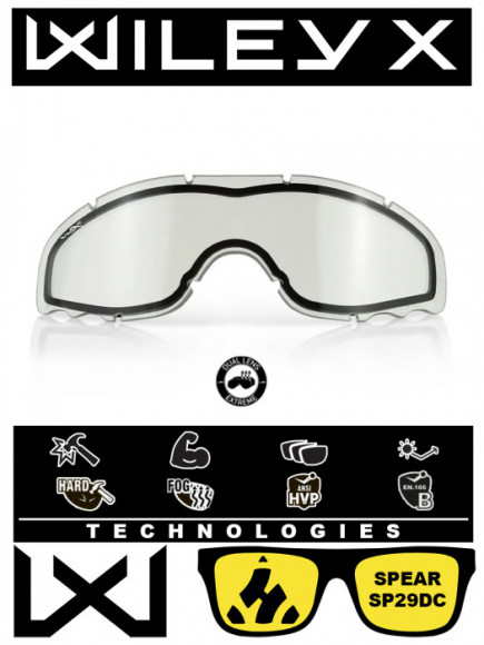 Линза двойная для маски Wiley X Spear Lens Double Clear (прозрачная)