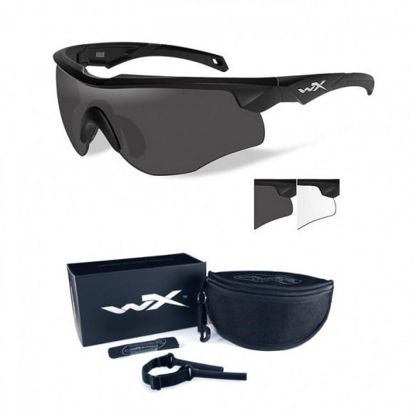 Тактические очки для стрельбы с баллистической защитой от осколков Wiley X Rogue Comm Matte Black (Clear-Grey-Rust)