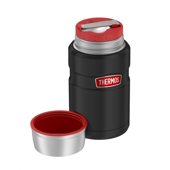 Термос для еды THERMOS SK3020RCMB 0,71л, нерж.сталь, ложка, черный, 375810