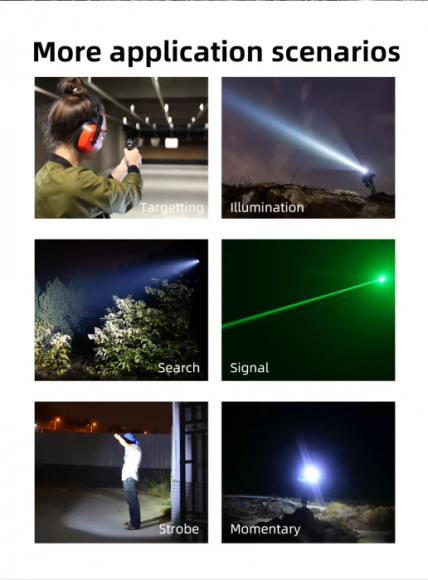 Фонарь тактический KLARUS GL2, 1000Lm, акк.400mAh, зеленый лазер