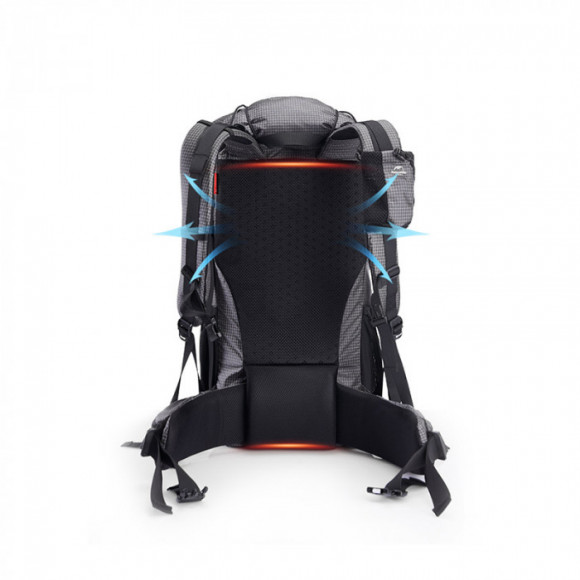 Рюкзак туристический NATUREHIKE Rock, 40L+5L, 26х18х56см, черный