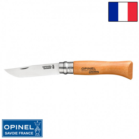Складной нож Opinel Carbon 8VRN (ручка из бука)