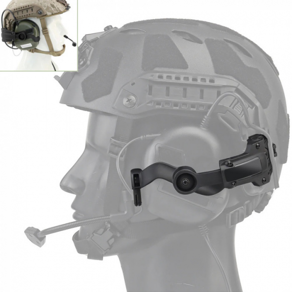 Крепление для наушников EARMOR Plus M16A на шлем (чебурашка) черные